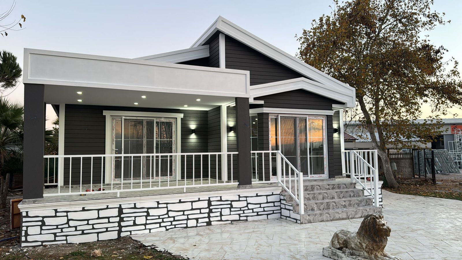Family Lodge on stone base